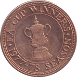 1877 - 78 BRONZE FOOTBALL MEDAL IPSWICH TOWN FC - MEDALS & MEDALLIONS - Cambridgeshire Coins