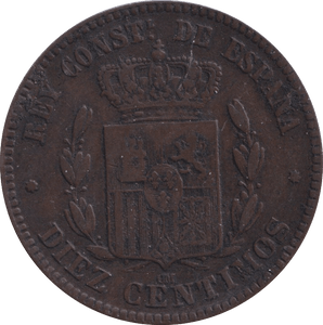 1877 COIN SPAIN - WORLD COINS - Cambridgeshire Coins