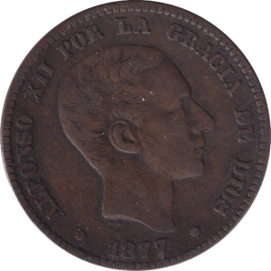 1877 COIN SPAIN - WORLD COINS - Cambridgeshire Coins