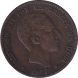 1877 COIN SPAIN - WORLD COINS - Cambridgeshire Coins