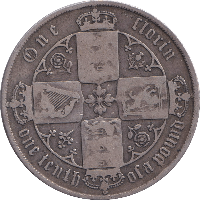 1877 FLORIN ( FINE ) - FLORIN - Cambridgeshire Coins