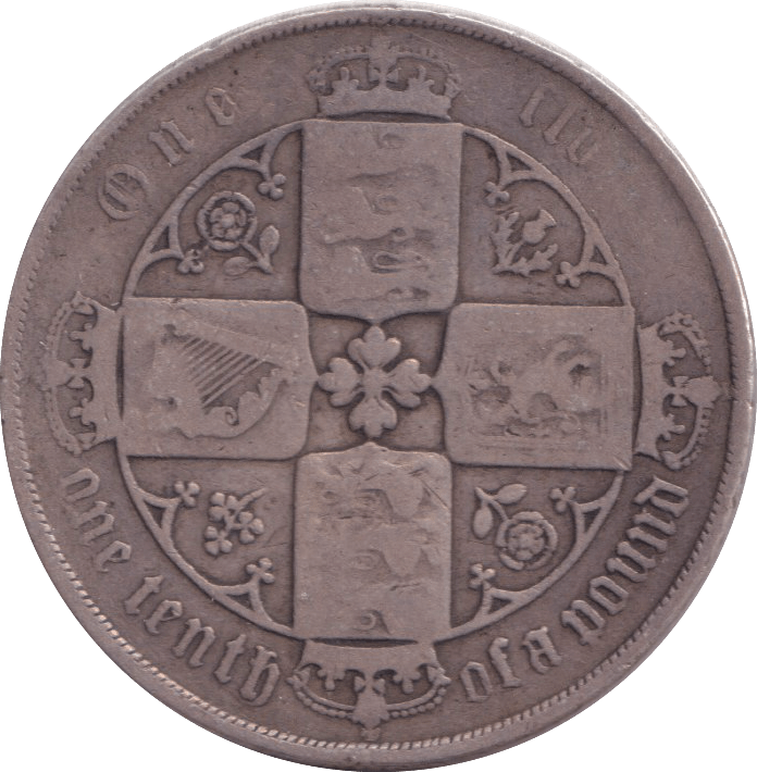 1877 FLORIN ( FINE ) - FLORIN - Cambridgeshire Coins