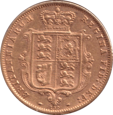 1877 GOLD HALF SOVEREIGN DIE 150 ( EF ) - HALF SOVEREIGN - Cambridgeshire Coins