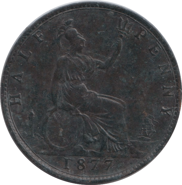 1877 HALF PENNY ( VF ) - HALFPENNY - Cambridgeshire Coins