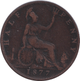 1877 HALFPENNY ( FINE ) - HALFPENNY - Cambridgeshire Coins