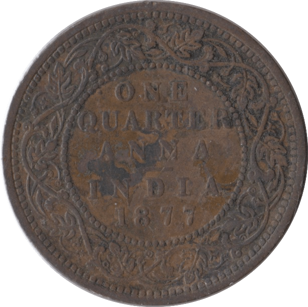 1877 QUARTER ANNA INDIA - WORLD COINS - Cambridgeshire Coins