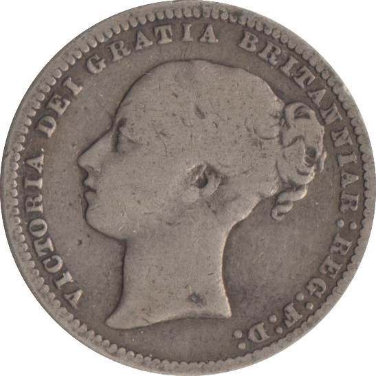 1877 SHILLING DIE 9 ( FINE ) - SHILLING - Cambridgeshire Coins
