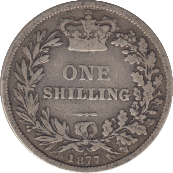1877 SHILLING DIE 9 ( FINE ) - SHILLING - Cambridgeshire Coins