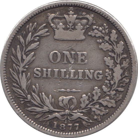 1877 SHILLING ( FINE ) DIE 10 - SHILLING - Cambridgeshire Coins