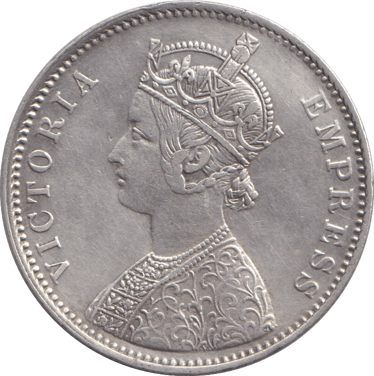 1877 SILVER ONE RUPEE INDIA - SILVER WORLD COINS - Cambridgeshire Coins