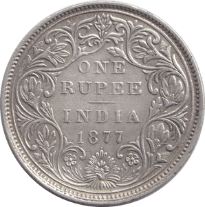 1877 SILVER ONE RUPEE INDIA - SILVER WORLD COINS - Cambridgeshire Coins