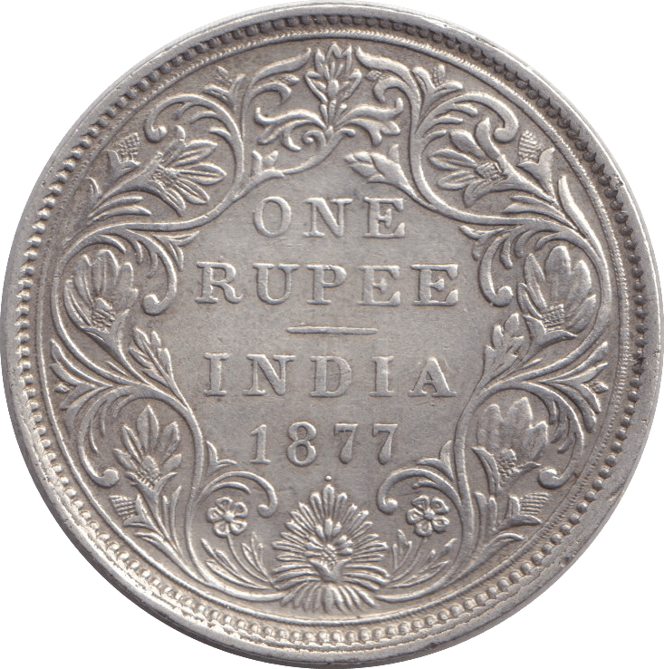 1877 SILVER ONE RUPEE INDIA - SILVER WORLD COINS - Cambridgeshire Coins
