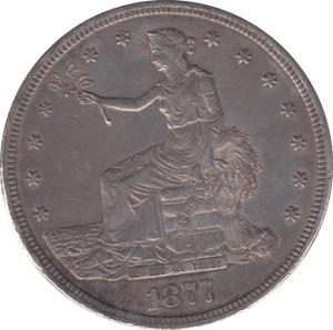 1877 SILVER TRADE DOLLAR USA SAN FRANCISCO - SILVER WORLD COINS - Cambridgeshire Coins