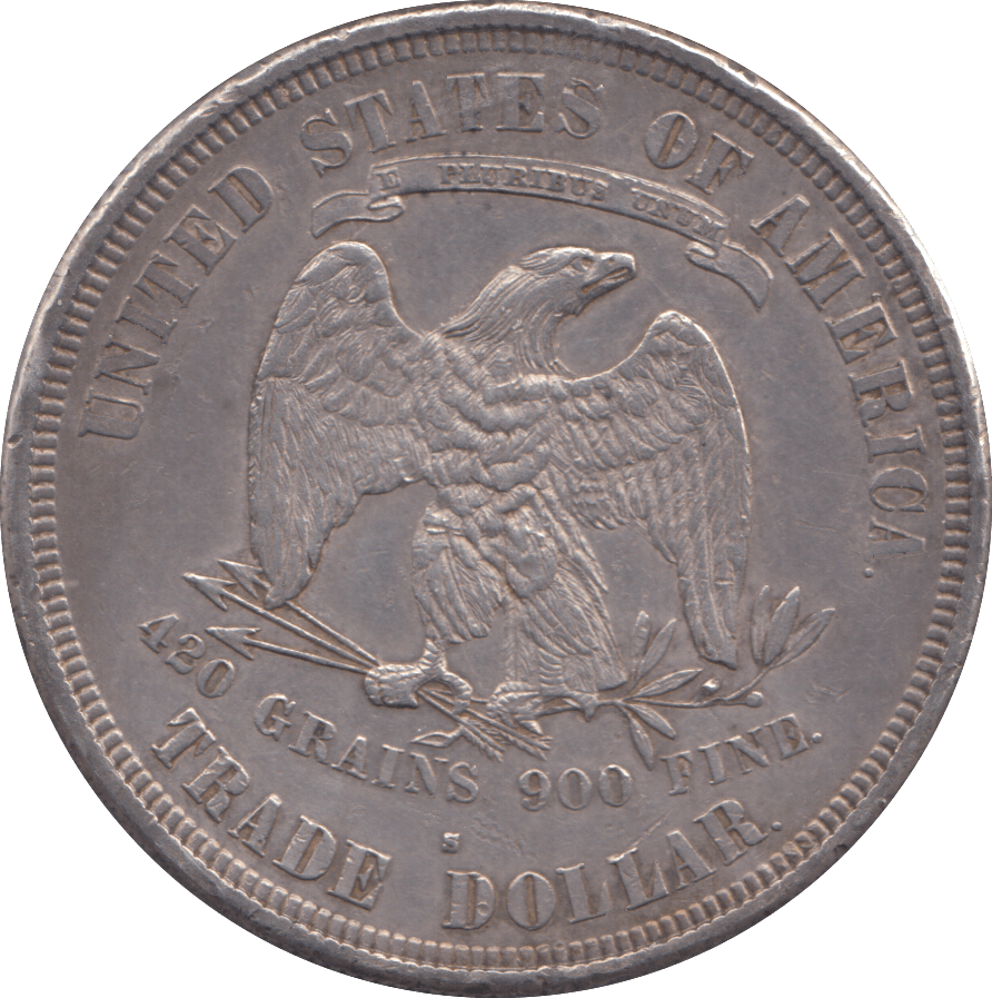1877 SILVER TRADE DOLLAR USA SAN FRANCISCO - SILVER WORLD COINS - Cambridgeshire Coins