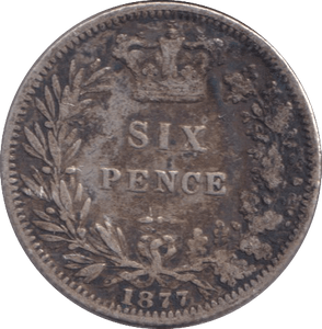 1877 SIXPENCE ( GF ) - SIXPENCE - Cambridgeshire Coins