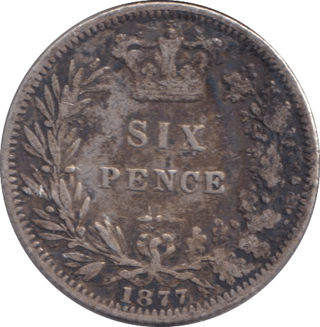 1877 SIXPENCE ( GF ) - SIXPENCE - Cambridgeshire Coins