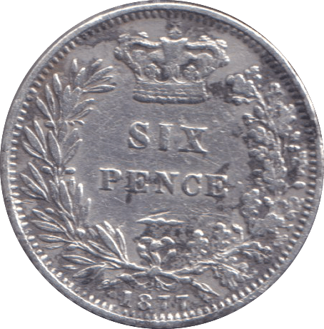 1877 SIXPENCE ( GF ) - SIXPENCE - Cambridgeshire Coins