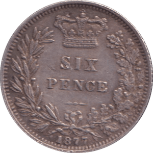1877 SIXPENCE ( GF ) - SIXPENCE - Cambridgeshire Coins