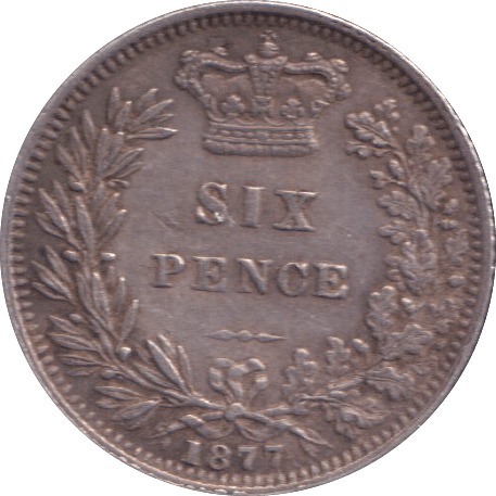 1877 SIXPENCE ( GF ) - SIXPENCE - Cambridgeshire Coins