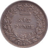 1877 SIXPENCE ( GF ) - SIXPENCE - Cambridgeshire Coins
