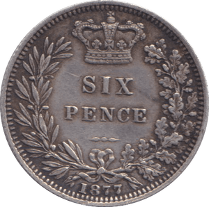 1877 SIXPENCE ( GVF ) - SIXPENCE - Cambridgeshire Coins