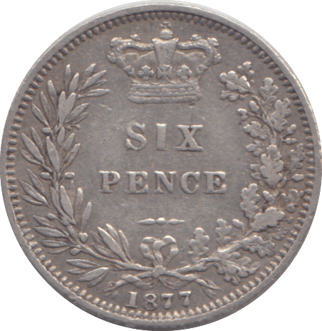 1877 SIXPENCE ( VF ) - SIXPENCE - Cambridgeshire Coins
