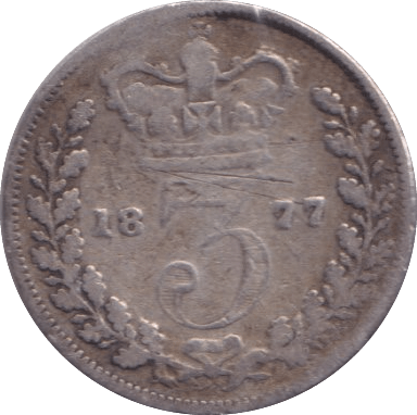 1877 THREEPENCE ( FAIR ) - Three Half Pence - Cambridgeshire Coins