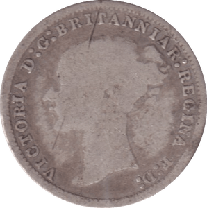 1877 THREEPENCE ( FINE ) - Three Half Pence - Cambridgeshire Coins
