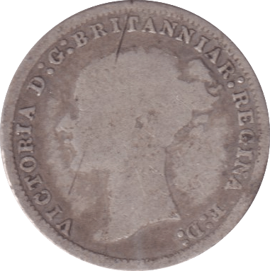 1877 THREEPENCE ( FINE ) - Three Half Pence - Cambridgeshire Coins