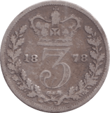 1877 THREEPENCE ( FINE ) - Three Half Pence - Cambridgeshire Coins