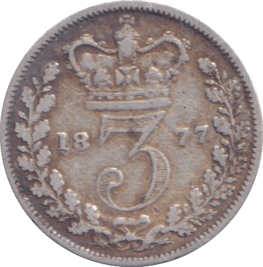 1877 THREEPENCE ( FINE ) - THREEPENCE - Cambridgeshire Coins