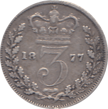1877 THREEPENCE ( FINE ) - THREEPENCE - Cambridgeshire Coins