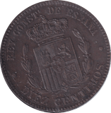 1878 10 CENTS SPAIN - WORLD COINS - Cambridgeshire Coins