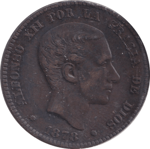 1878 10 CENTS SPAIN - WORLD COINS - Cambridgeshire Coins