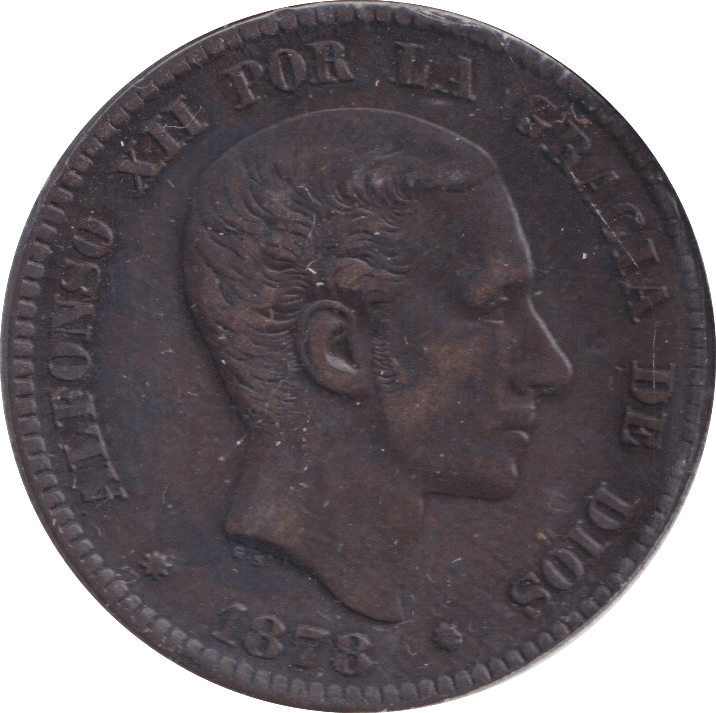 1878 10 CENTS SPAIN - WORLD COINS - Cambridgeshire Coins