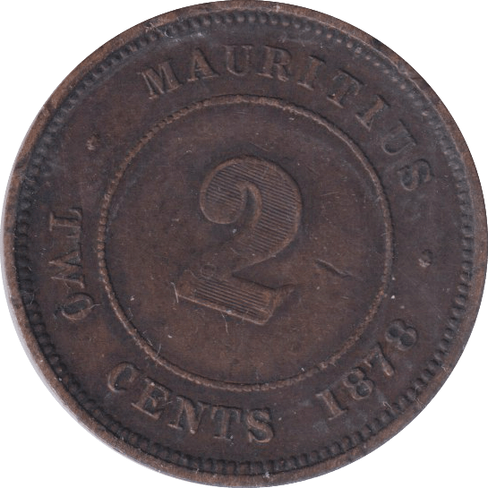 1878 2 CENT MAURITIUS - WORLD COINS - Cambridgeshire Coins