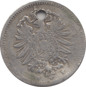 1878 50 PFENNIG GERMANY HOLED - WORLD COINS - Cambridgeshire Coins