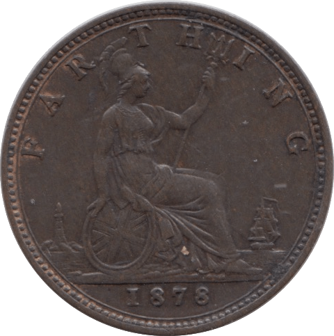 1878 FARTHING ( AUNC ) - Farthing - Cambridgeshire Coins