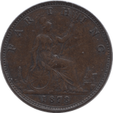 1878 FARTHING ( GVF ) - Farthing - Cambridgeshire Coins