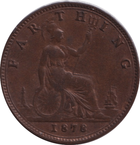1878 FARTHING ( GVF ) - FARTHING - Cambridgeshire Coins