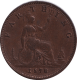 1878 FARTHING ( GVF ) - FARTHING - Cambridgeshire Coins