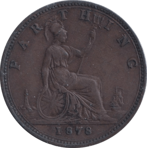 1878 FARTHING ( GVF ) - FARTHING - Cambridgeshire Coins