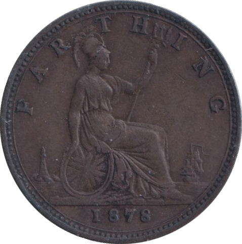 1878 FARTHING ( GVF ) - FARTHING - Cambridgeshire Coins