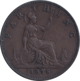 1878 FARTHING ( GVF ) - FARTHING - Cambridgeshire Coins