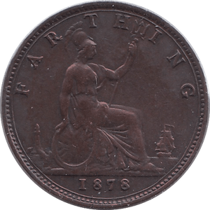 1878 FARTHING ( VF ) - Farthing - Cambridgeshire Coins