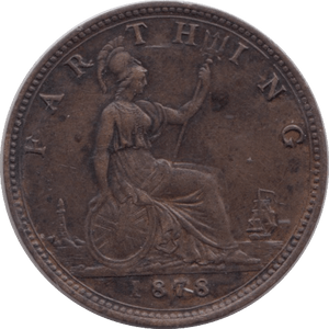 1878 FARTHING ( VF ) - Farthing - Cambridgeshire Coins