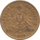 1878 GOLD 20 FRANCS HUNGARY - Gold World Coins - Cambridgeshire Coins