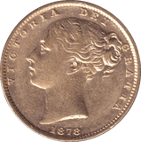 1878 GOLD SOVEREIGN ( GVF ) - SOVEREIGN - Cambridgeshire Coins