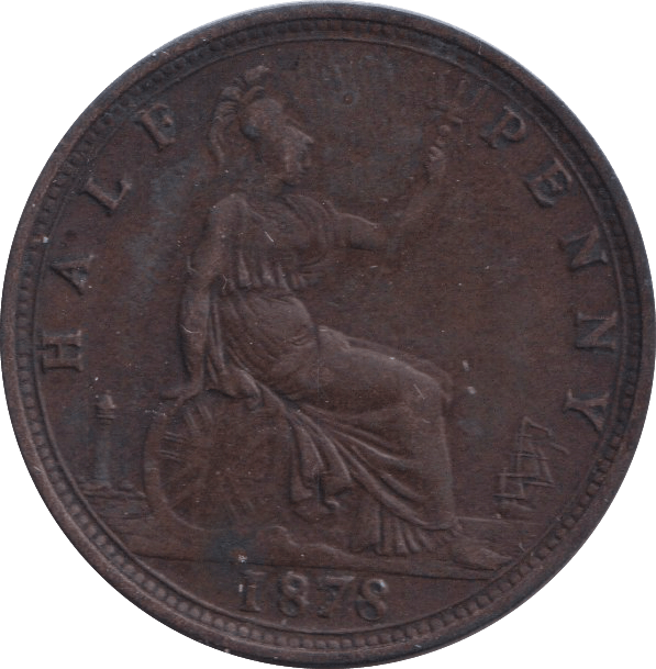 1878 HALF PENNY ( VF ) - HALFPENNY - Cambridgeshire Coins