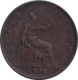 1878 HALF PENNY ( VF ) - HALFPENNY - Cambridgeshire Coins